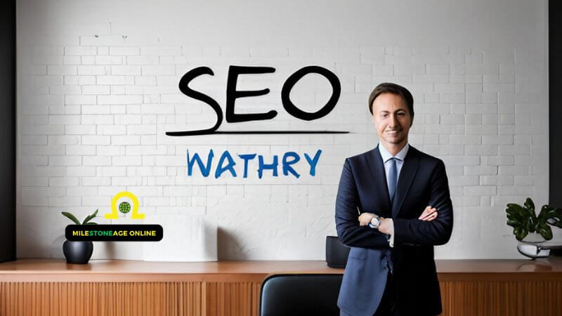 A Lawyer standing with SEO written behind - SEO for Personal Injury Lawyers