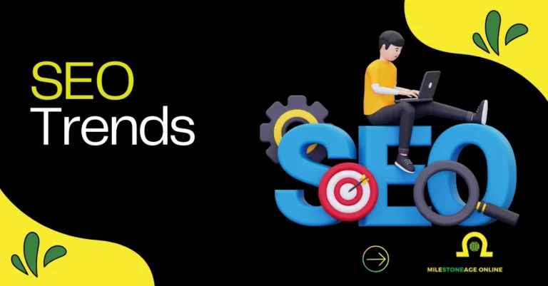 A working boy sitting under SEO suggesting SEO Trends