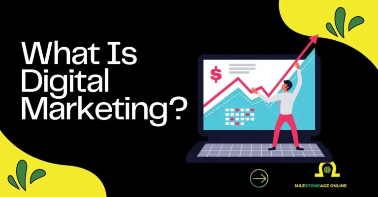 What is Digital Marketing? A person using a laptop with graphs and analytics to represent the concept of digital marketing.