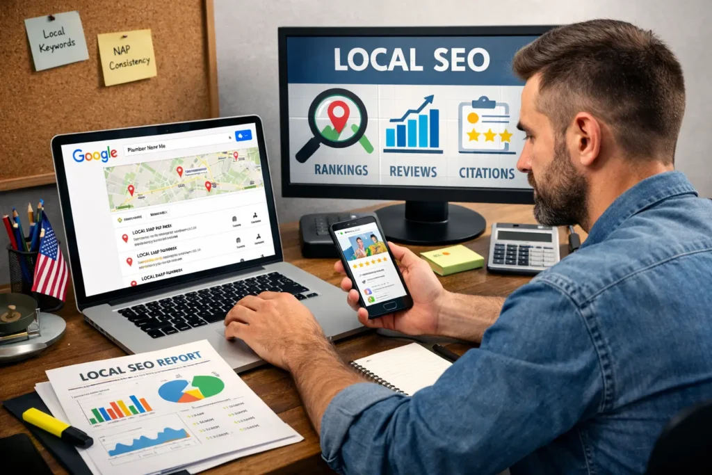 Man Doing Local SEO