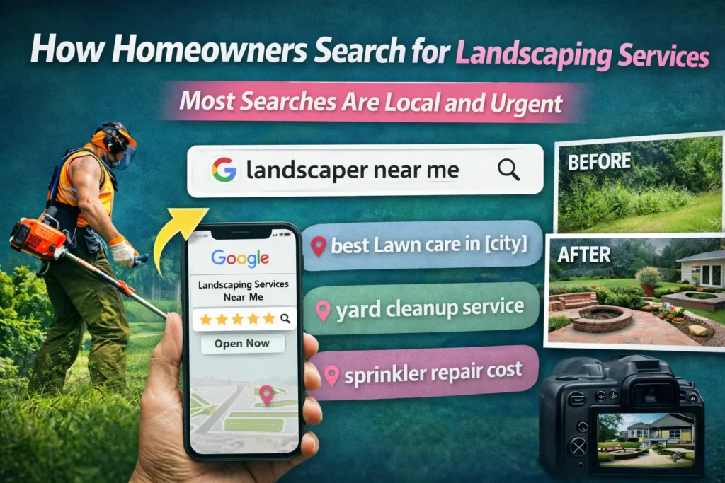 How homeowners search for landscaping services