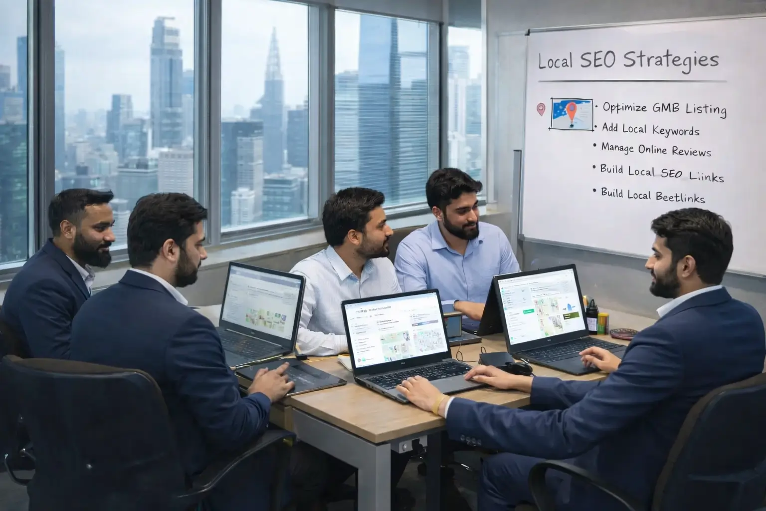 Team discussing Local SEO